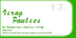 virag paulics business card